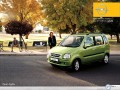 Opel Agila green in street wallpaper