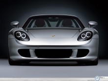 Porsche Carrera GT silver front profile   wallpaper