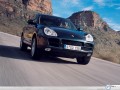 Porsche wallpapers: Porsche Cayenne black front profile wallpaper