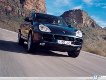 Porsche Cayenne black front profile wallpaper