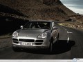 Porsche Cayenne wallpapers: Porsche Cayenne silver in road wallpaper