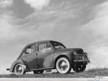 Renault History 4cv greyscale wallpaper