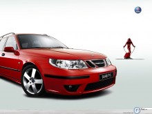 Saab 9 5 SportWagon red wallpaper
