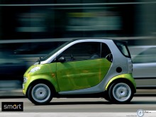 Smart Fortwo Coupe green side profile  wallpaper