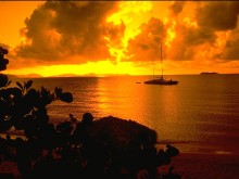 Sunset over islands