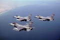 F-16 fighter wallpapers: Three F-16 in air wallpaper
