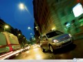 Toyota Yaris in night city wallpaper