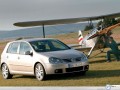 Volkswagen Golf and airplane wallpaper