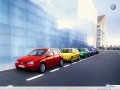 Volkswagen wallpapers: Volkswagen Golf down the road wallpaper