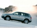 Volkswagen Touareg on snow hill wallpaper
